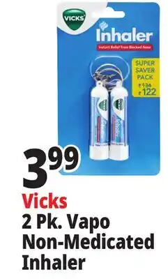 Ocean State Job Lot Vicks Non-Medicated Portable Nasal Inhaler 2 Count offer