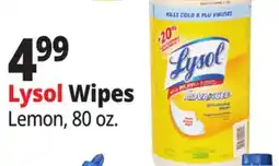 Ocean State Job Lot Lysol Wipes Lemon, 80 oz offer