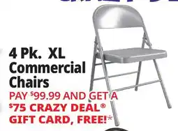 Ocean State Job Lot Cosco XL All-Steel Commercial Folding Chair Gray 4 Pack offer