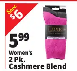 Ocean State Job Lot Luxe Women's Cashmere Blend Socks 2 Pack offer
