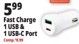 Ocean State Job Lot TechBunch Fast Charge A+C Car Charger offer