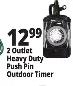Ocean State Job Lot Prime Heavy-Duty 2 Outlet Push-Pin Outdoor Timer offer