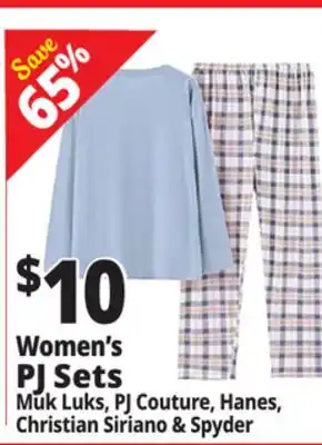 Ocean State Job Lot Women's PJ Sets Muk Luks, PJ Couture, Hanes, Christian Siriano & Spyder offer