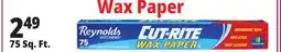Ocean State Job Lot Reynolds Kitchens Cut-Rite Wax Paper 75 sq ft offer