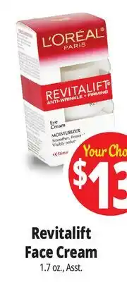 Ocean State Job Lot L'Oreal Revitalift Anti-Wrinkle + Firming Face/Neck Contour Cream 1.7 oz offer