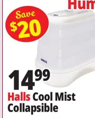 Ocean State Job Lot HALLS Collapsible Cool Mist Humidifier offer