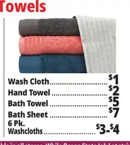 Ocean State Job Lot Bath Towels offer