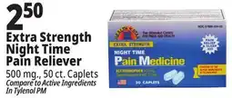 Ocean State Job Lot Extra Strength Night Time Pain Reliever offer