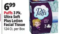 Ocean State Job Lot Puffs 3 Pk. Ultra Soft Plus Lotion Facial Tissue offer