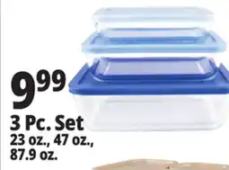 Ocean State Job Lot Superior Gourmet Rectangle Glass Container Set with Lids 3 Piece offer