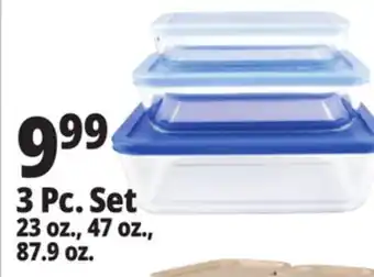 Ocean State Job Lot Superior Gourmet Rectangle Glass Container Set with Lids 3 Piece offer