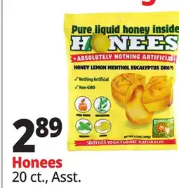 Ocean State Job Lot Honees Honey Lemon Menthol Eucalyptus Cough Drops 20 Count offer