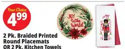 Ocean State Job Lot 2 Pk. Braided Printed Round Placemats OR 2 Pk. Kitchen Towels offer