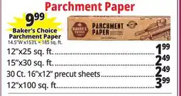 Ocean State Job Lot Baker's Choice Parchment Paper offer