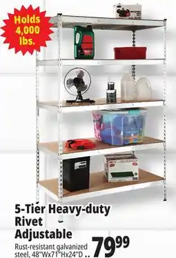 Ocean State Job Lot Method Storage Systems 5-Tier Heavy-Duty Rivet Shelving Unit 48 x 71 offer