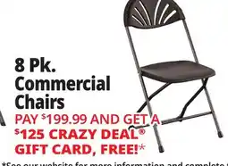 Ocean State Job Lot Cosco Zown Commercial Fan Back Plastic Folding Chair Black 8 Pack offer