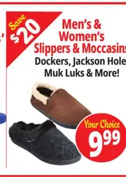 Ocean State Job Lot Men's & Women's Slippers & Moccasin offer