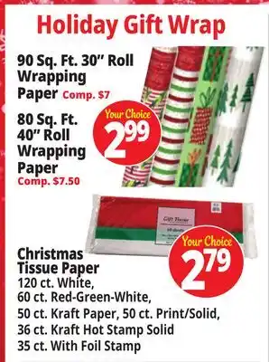 Ocean State Job Lot Holiday Gift Wrap offer