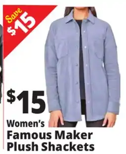 Ocean State Job Lot Women's Famous Maker Plush Shackets offer