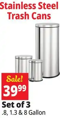 Ocean State Job Lot Stainless Steel Trash Cans offer