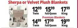 Ocean State Job Lot Sherpa or Velvet Plush Blankets offer