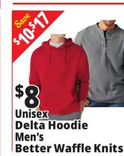 Ocean State Job Lot Unisex Delta Hoodie Men's Better Waffle Knits offer