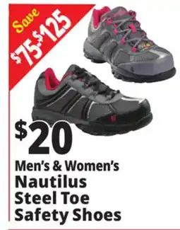 Ocean State Job Lot Men's & Women's Nautilus Steel Toe Safety Shoes offer