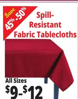 Ocean State Job Lot Spill-Resistant Fabric Tablecloths offer