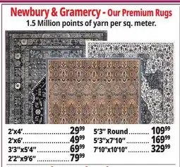Ocean State Job Lot Newbury & Gramercy - Our Premium Rugs 1.5 Million points of yarn per sq. meter offer