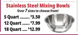 Ocean State Job Lot Stainless Steel Mixing Bowls offer