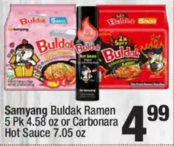 Super King Markets Samyang buldak ramen or carbonara hot sauce offer