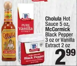 Super King Markets Cholula hot sauce, mccormick black pepper or vanilla extract offer