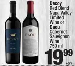 Super King Markets Decoy Red Blend Napa Valley Limited Wine or Daou Cabernet Sauvignon Wine offer