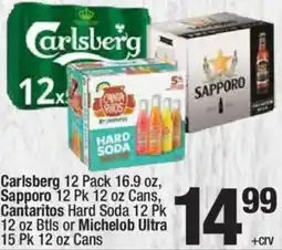 Super King Markets Carlsberg, sapporo cans, cantaritos hard soda or michelob ultra offer