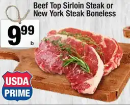 Super King Markets Beef Top Sirloin Steak or New York Steak Boneless offer