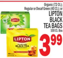 C Town LIPTON BLACK TEA BAGS 100 Ct. Box offer