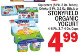 C Town STONYFIELD ORGANIC YOGURT 4-6 Pk. 3.7-4 Oz. Cups offer