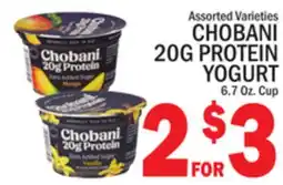 C Town CHOBANI 20G PROTEIN YOGURT offer