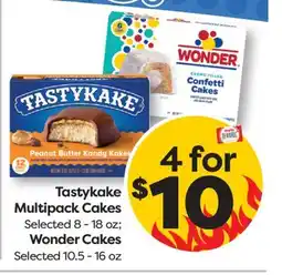 Weis Markets Tastykake Multipack Cakes Selected 8-18 oz Wonder Cakes Selected 10.5-16 oz offer