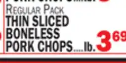C Town THIN SLICED BONELESS PORK CHOPS offer