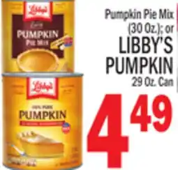 C Town LIBBY'S PUMPKIN 29 Oz. Can offer