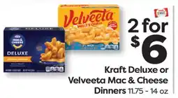 Weis Markets Kraft Deluxe or Velveeta Mac & Cheese Dinners offer