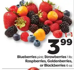 Weis Markets Blueberries pint Strawberries 1 lb Raspberries, Goldenberries, or Blackberries 6 oz offer