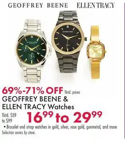 Boscov's GEOFFREY BEENE & ELLEN TRACY Watches offer