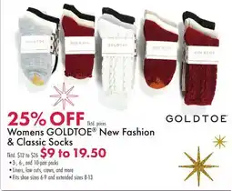 Boscov's Womens GOLDTOE New Fashion & Classic Socks offer