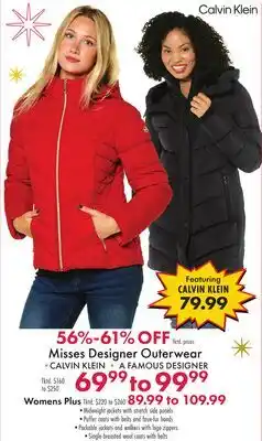 Boscov's CALVIN KLEIN Outerwear offer