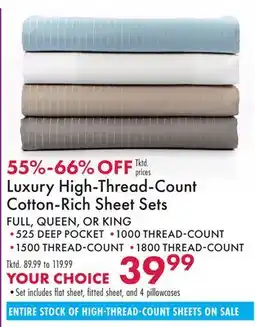 Boscov's Luxury High-Thread-Count Cotton-Rich Sheet Sets offer