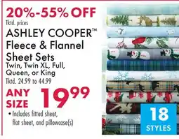 Boscov's ASHLEY COOPER Fleece & Flannel Sheet Sets offer