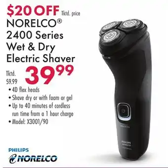Boscov's NORELCO 2400 Series Wet & Dry Electric Shaver offer