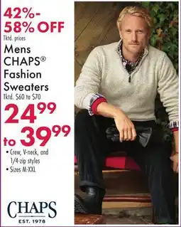 Boscov's Mens CHAPS Fashion Sweaters offer